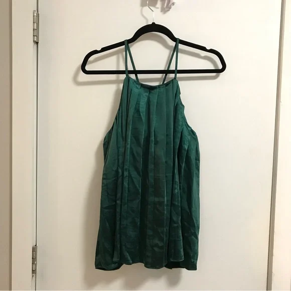 Endless Rose Women’s Halter Neck Top in Emerald Metallic Green - Size Small - Picture 2 of 6